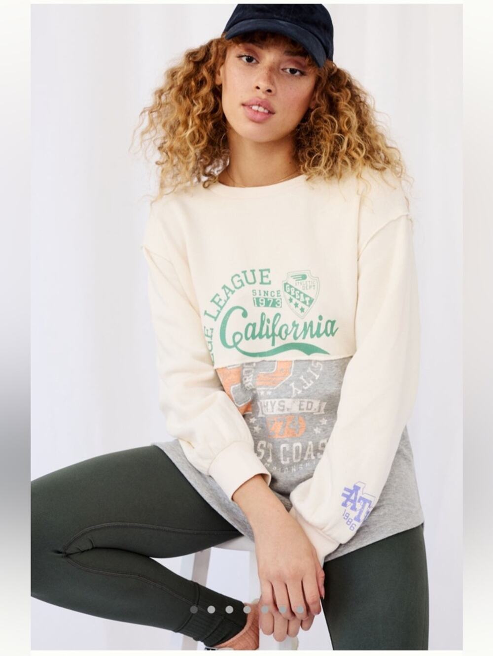 Anthropologie Maeve Maizie Top Athletic Split Sweatshirt Pullover Size Small